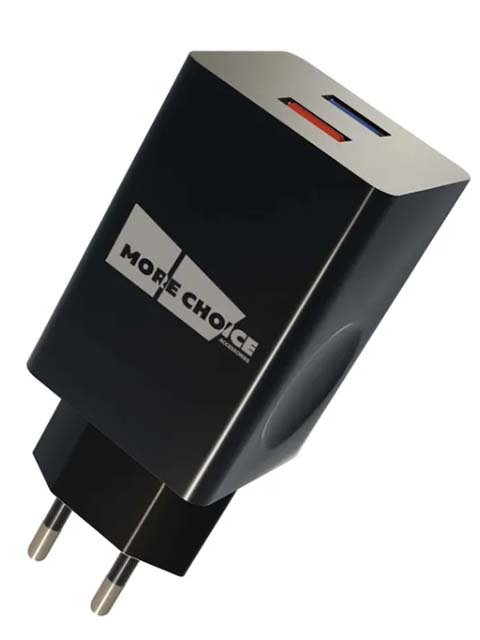 фото Зарядное устройство more choice smart nc55qci 2xusb 3.0a qc3.0 black 4627151195063