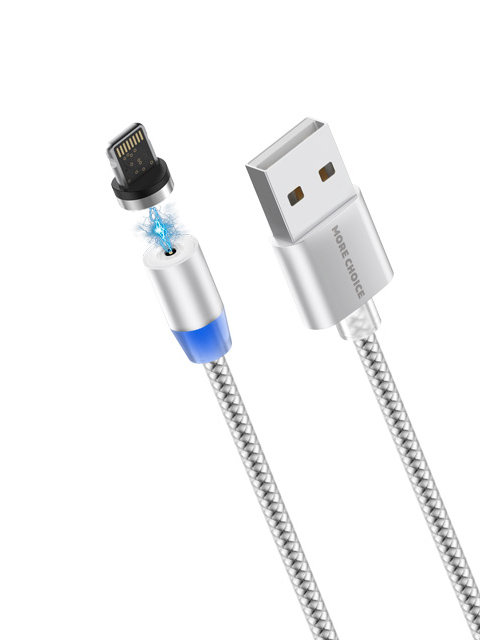 

Аксессуар More Choice Smart K61Si USB - Lightning 1m Silver 4627151194806, K61Si