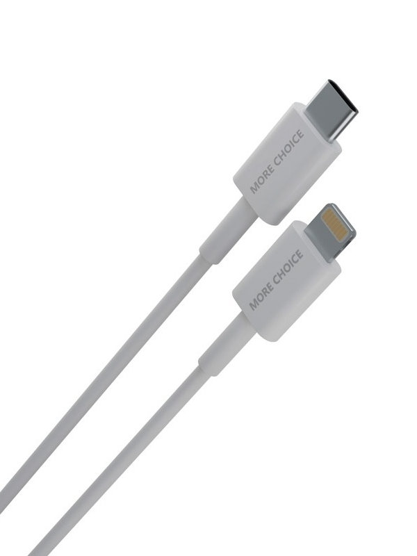 

Аксессуар More Choice Smart K71Si USB Type-C - Lightning 2m White 4627151194844, K71Si