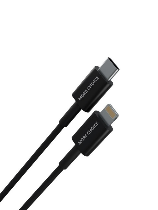 

Аксессуар More Choice Smart K71Si USB Type-C - Lightning 2m Black 4627151194820, K71Si