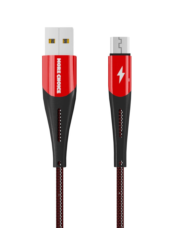 

Аксессуар More Choice Smart K41Sm USB - MicroUSB 1m Red-Black 4627151198118, K41Sm