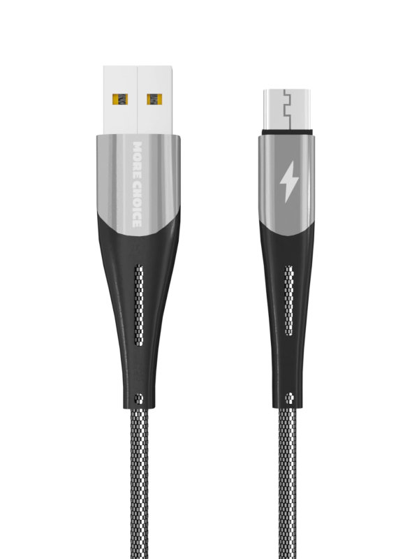 

Аксессуар More Choice Smart K41Sm USB - MicroUSB 1m Silver-Black 4627151198095, K41Sm
