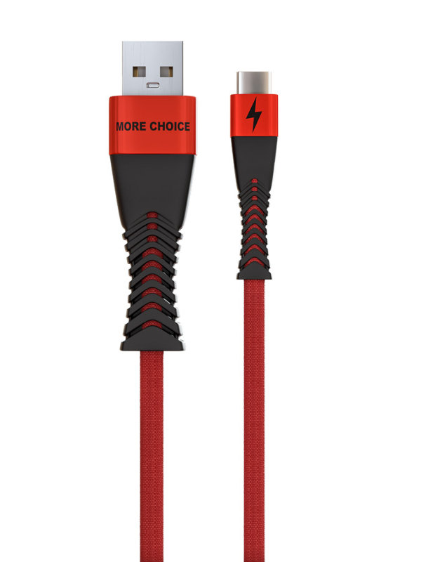 

Аксессуар More Choice K41Sa Smart USB 3.0A - Type-C 1m Red-Black 4627151192253, K41Sa