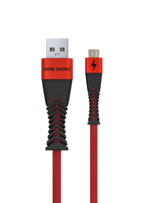 

Аксессуар More Choice K41Sm Smart USB 3.0A - microUSB 1m Red-Black 4627151192239, K41Sm