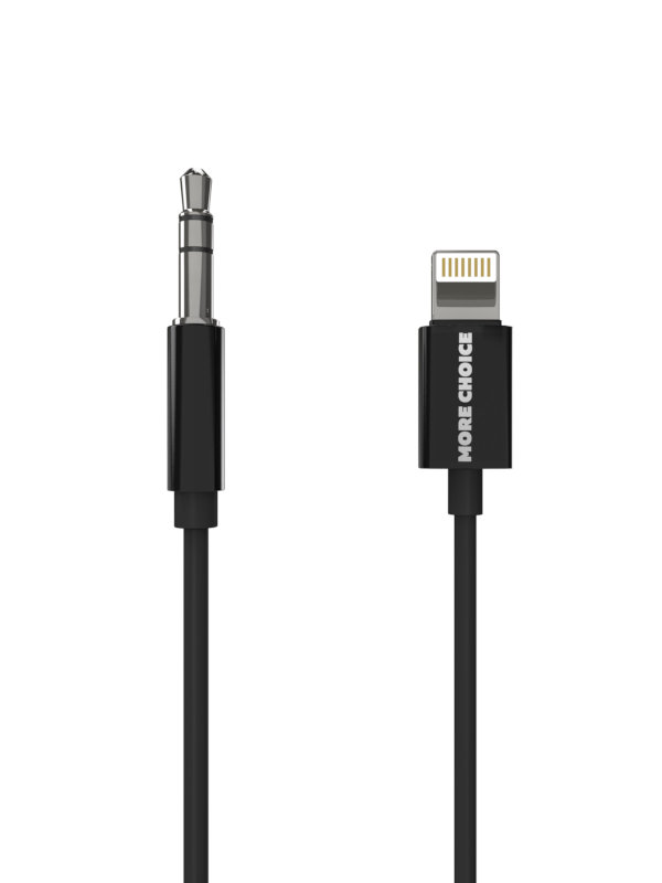 

Аксессуар More Choice UK22i AUX 3.5mm - Lightning 8-pin 1m Black 4627151198361, UK22i