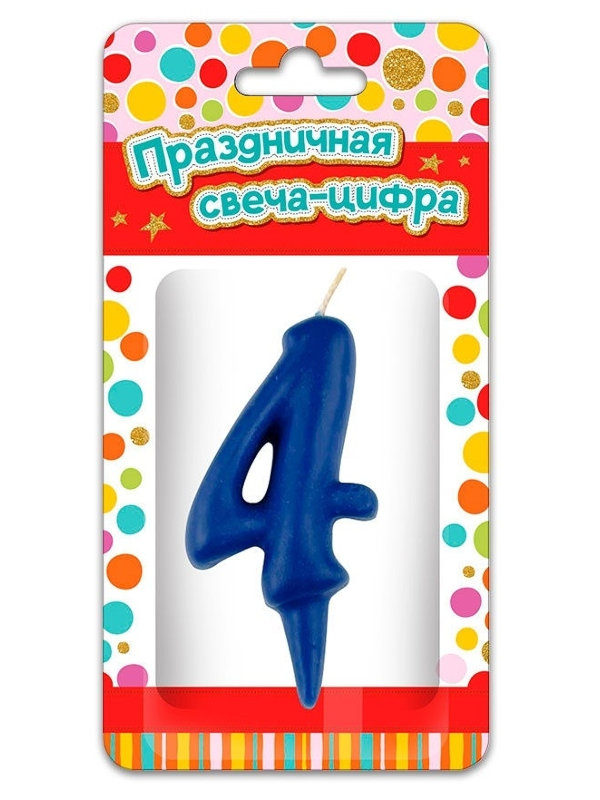 

Парафиновая свеча в торт ND Play Тортик цифра 4 297375, 297375