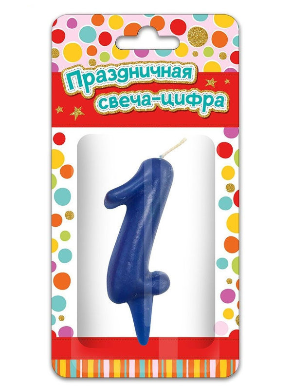 

Парафиновая свеча в торт ND Play Тортик цифра 1 297372, 297372