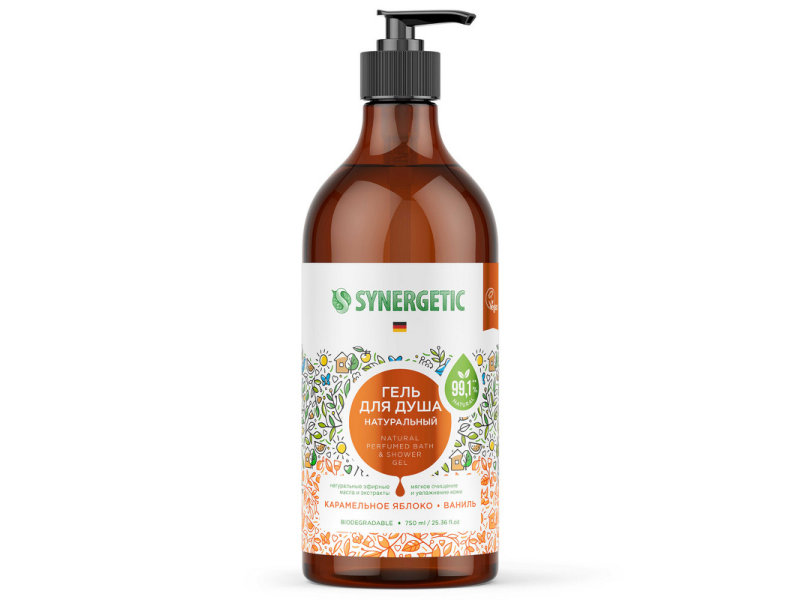 

Гель для душа Synergetic Карамельное яблоко и ваниль 750ml 4607971452935, Карамельное яблоко и ваниль