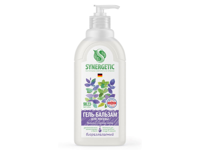 

Гель-бальзам для мытья посуды Synergetic Базилик и свежая мята 500ml 4607971453581, 4607971453581