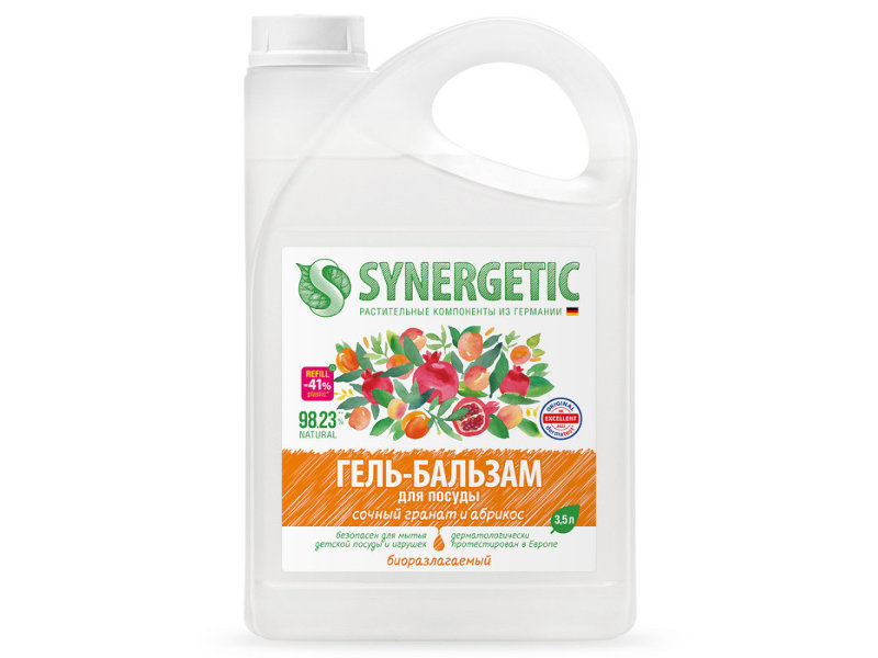 

Гель-бальзам для мытья посуды Synergetic Сочный гранат и абрикос 3.5L 4607971453727, 4607971453727