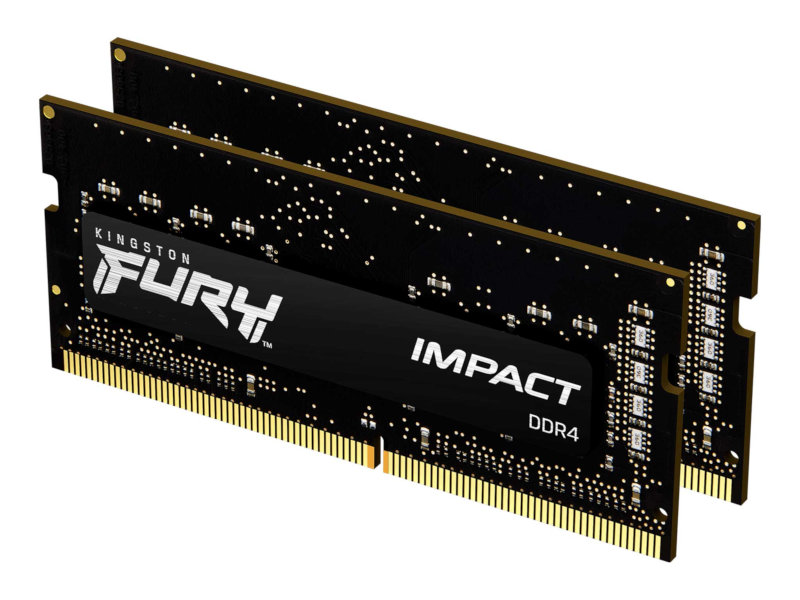 Модуль памяти Kingston Fury Impact DDR4 SO-DIMM 3200MHz PC25600 CL20 - 32Gb KIT (2x16Gb) KF432S20IBK2/32 модуль памяти so dimm ddr4 16gb 2x8gb pc25600 3200mhz kingston fury impact kf432s20ibk2 16