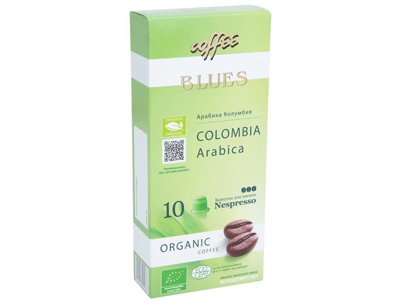 Капсулы для кофемашин Кофе Блюз Colombia Organic №3 55g 10шт