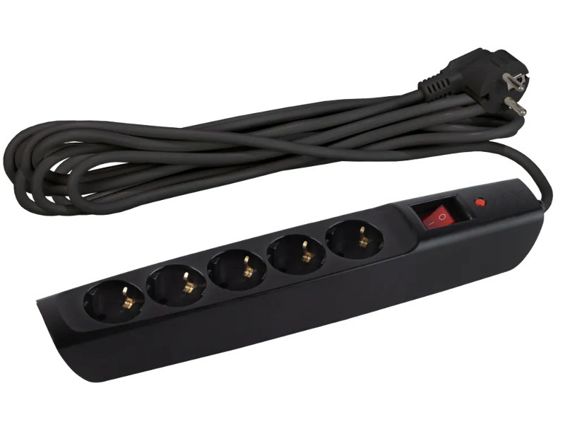 фото Сетевой фильтр эра 5 sockets 2m black sfx-5es-2m-b б0044020