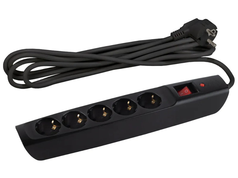 

Сетевой фильтр Эра 4 Sockets 4m Black SFX-5es-4m-B Б0044022, Б0044022