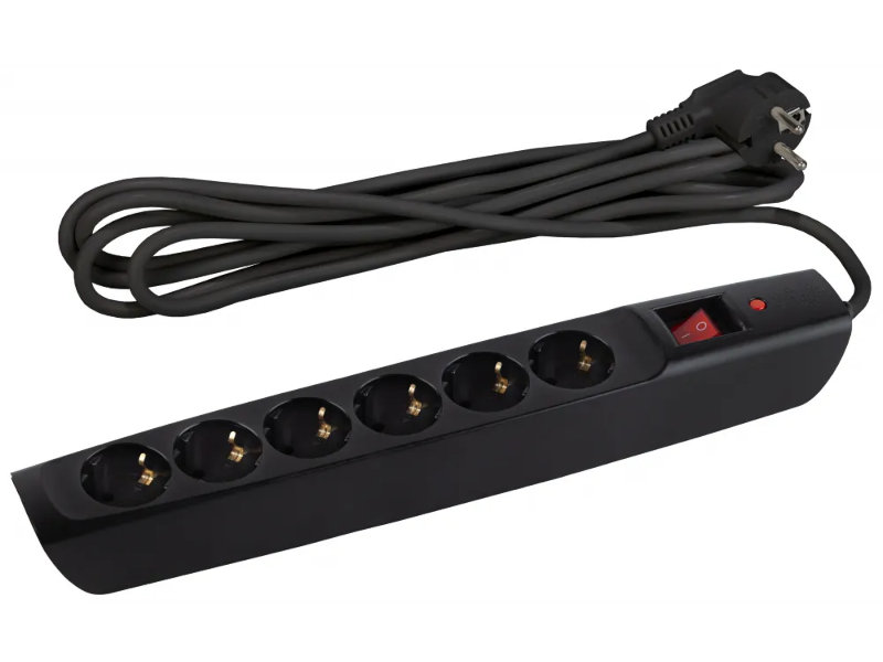 фото Сетевой фильтр эра 6 sockets 2m black sfx-6es-2m-b б0044024