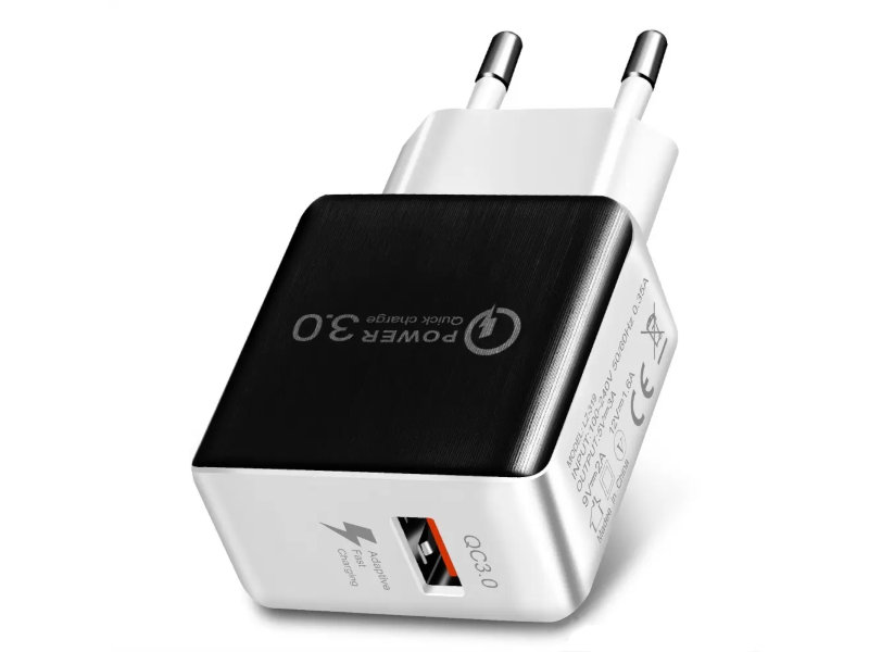 

Зарядное устройство Vbparts Lz-319 5V/3A 9V/2A 12V/1.6A 18W USB Quick Charge 3.0 Black-White 062884, 062884
