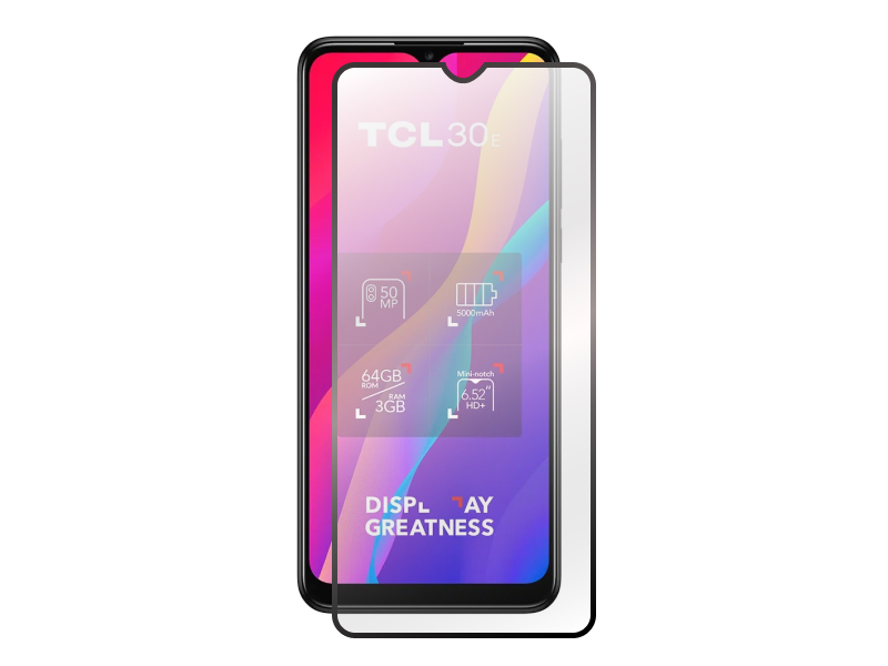 

Закаленное стекло DF для TCL 30E / 30SE / 305 / 306 Full Screen + Full Glue Black Frame tcColor-04, TCL 30E / 30SE / 305 / 306