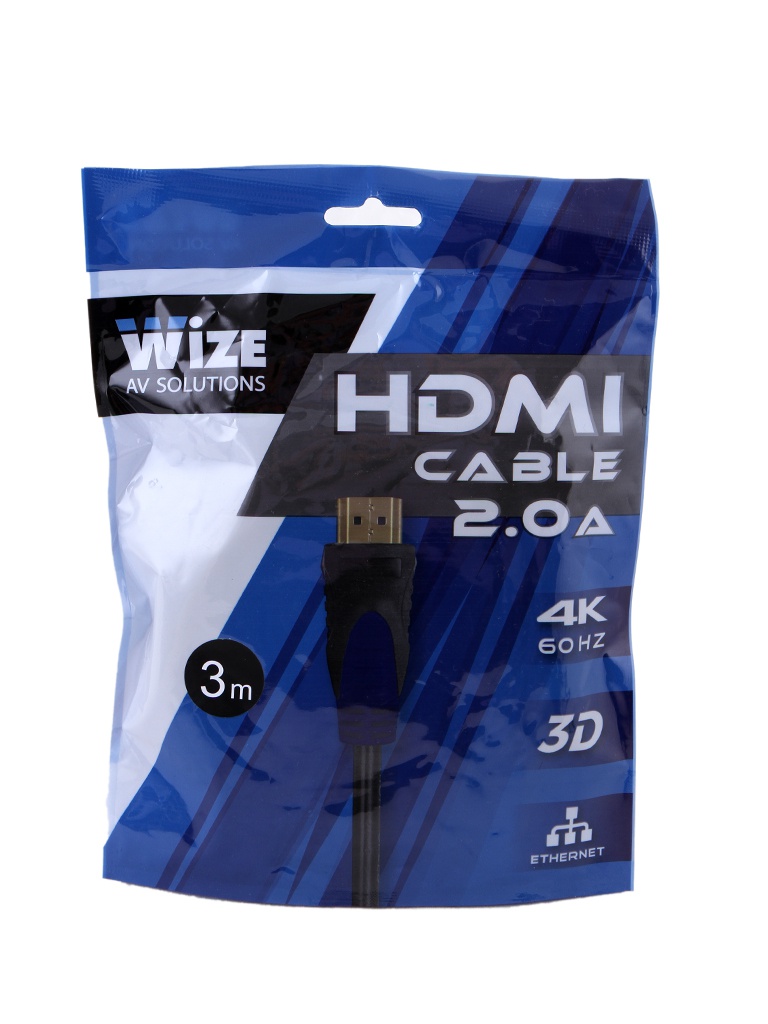 

Аксессуар Wize HDMI v2.0 19M/19M 3m WAVC-HDMI-3M, WAVC-HDMI-3M