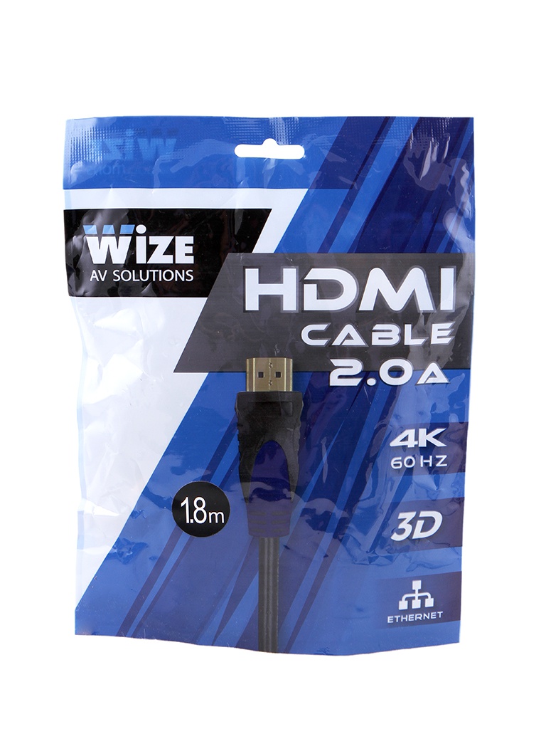 

Аксессуар Wize HDMI v2.0 19M/19M 1.8m WAVC-HDMI-1.8M, WAVC-HDMI-1.8M
