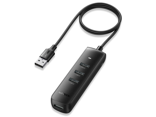  USB Ugreen USB 3.0 - 4xUSB 3.0 Hub With USB-C power port 1m Black 80657