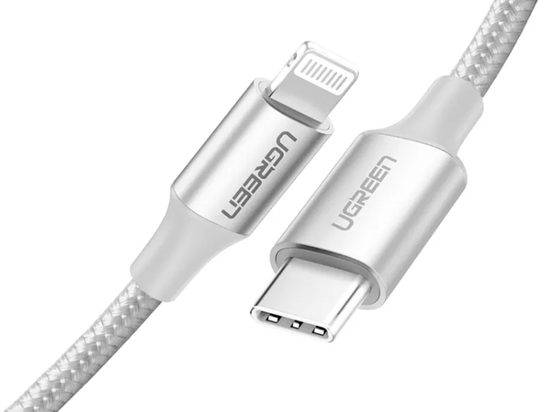 

Аксессуар Ugreen US304 USB-C - Lightning 1m Silver 70523, US304