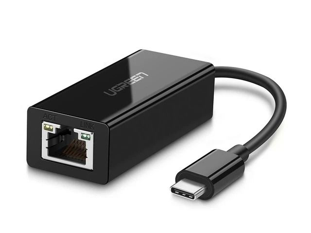   Ugreen US236 USB Type-C 3.1 Gen1 to 10/100/1000Mbps Ethernet Adapter Black 50307