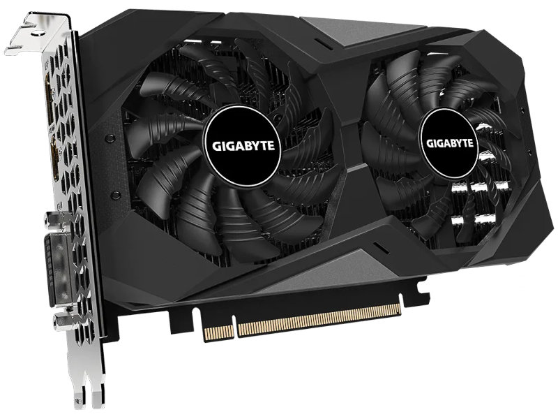 фото Видеокарта gigabyte gtx1650 d6 windforce 1590mhz pci-e 4096mb 12000mhz 128 bit hdmi dp dvi gv-n1656wf2-4gd