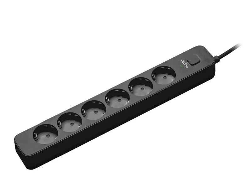 фото Сетевой фильтр perfeo power stream 6 sockets 5m black pf_c3974