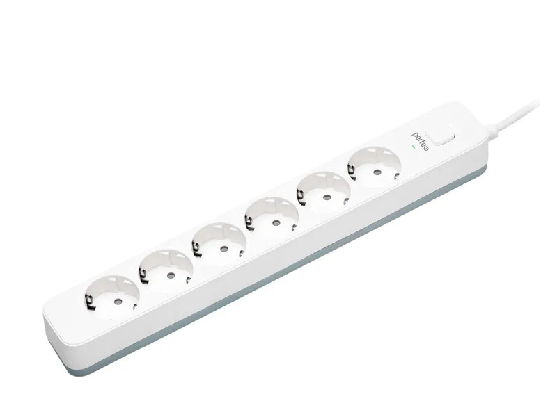 фото Сетевой фильтр perfeo power stream 6 sockets 3m white pf_c3971