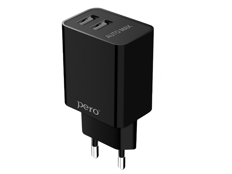 

Зарядное устройство Pero TC02 2USB 2.1A c кабелем Type-C Black, ТС02BL2AT