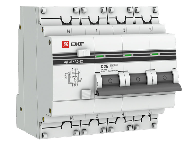 фото Дифференциальный автомат ekf proxima da32-25-30-4p-pro