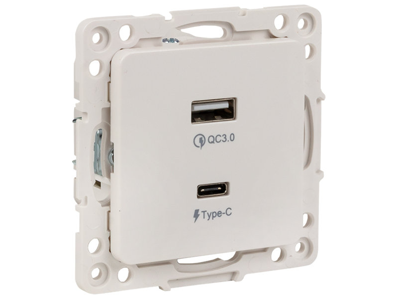 

Розетка EKF Proxima Стокгольм 2xUSB White EYR-2USB-type-C, EYR-2USB-type-C