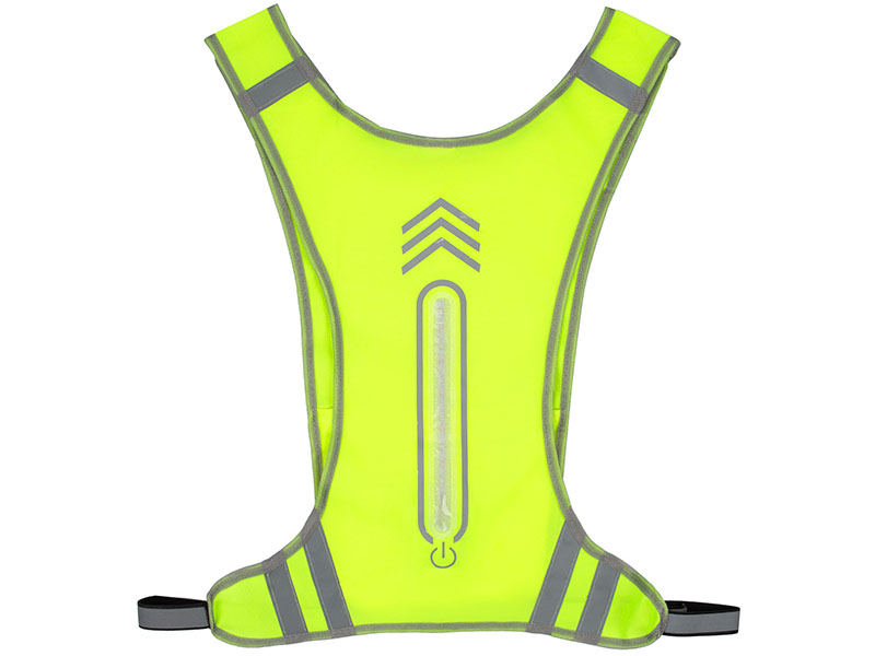 фото Светоотражающий жилет для бега с маячком molti flash размер m/l yellow neon 15583.80