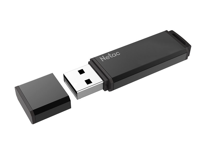 флеш диск netac u351 64gb nt03u351n 064g 30bk usb3 0 с колпачком металлическая чёрная USB Flash Drive 64Gb - Netac U351 USB 2.0 NT03U351N-064G-20BK