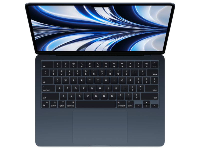 

Ноутбук APPLE MacBook Air 13 (2022) (Английская раскладка клавиатуры) Midnight (Apple M2/8192Mb/256Gb SSD/Wi-Fi/Bluetooth/Cam/13.6/2560x1664/Mac OS), MacBook Air 13 2022 MLY33