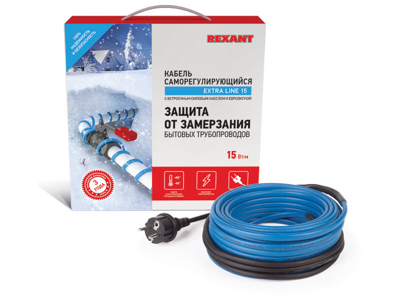 

Система подогрева труб Rexant 15MSR-PB 10m 51-0620, 51-0620