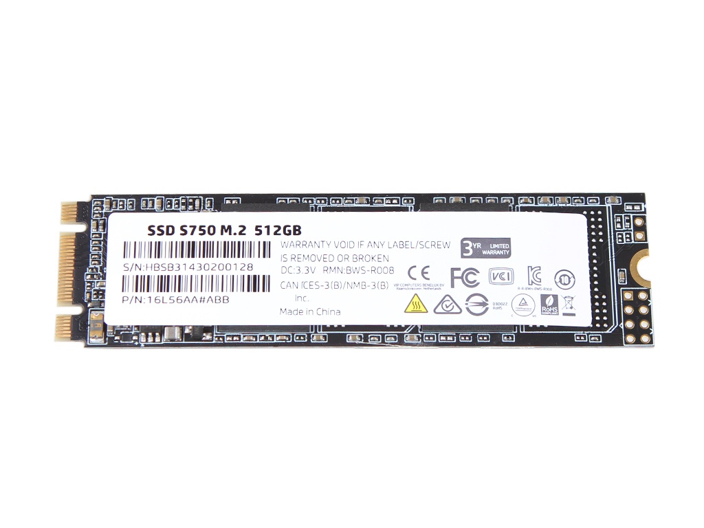 

Твердотельный накопитель HP S750 Series 512Gb 16L56AA#ABB, 16L56AA#ABB