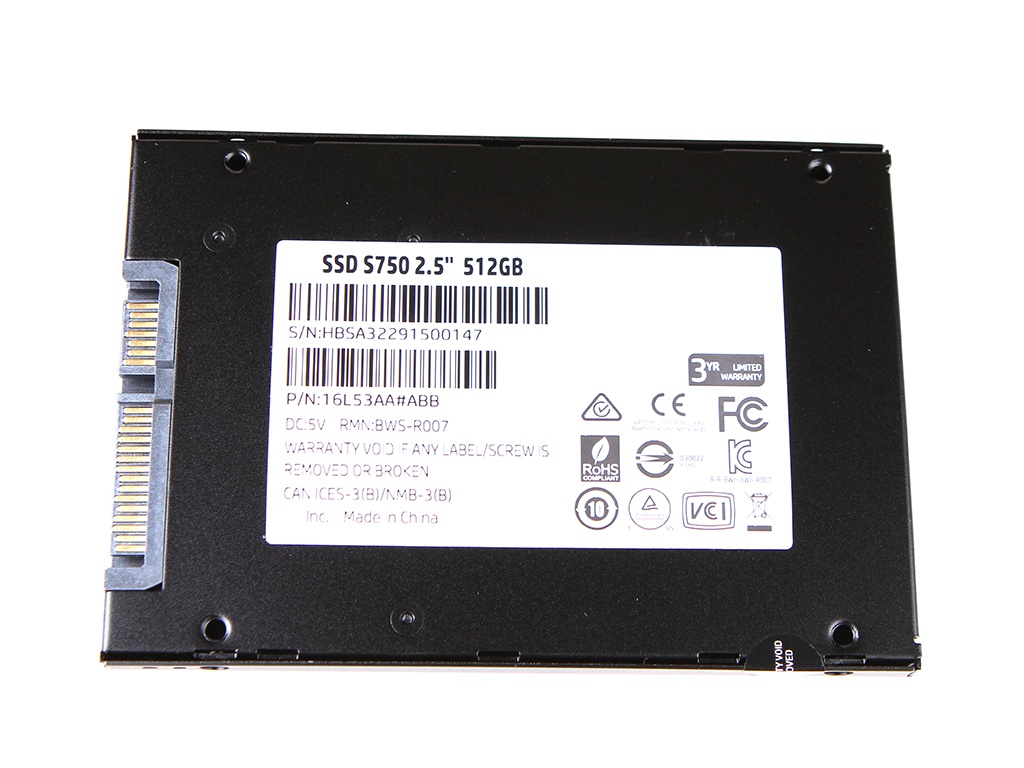 

Твердотельный накопитель HP S750 Series 512Gb 16L53AA#ABB, 16L53AA#ABB