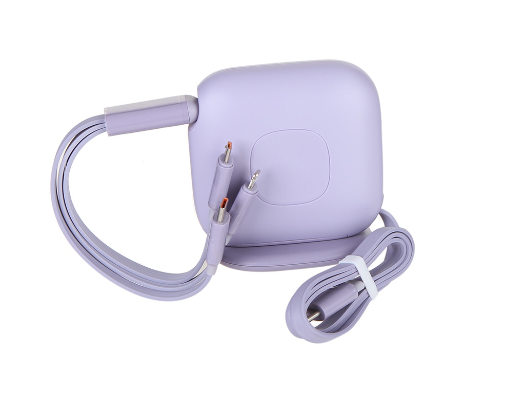 

Аксессуар Baseus Traction Series Retractable 3-in-1 Type-C - Lightning/MicroUSB/Type-C 100W 1.7m Purple CAQY000005, CAQY000005