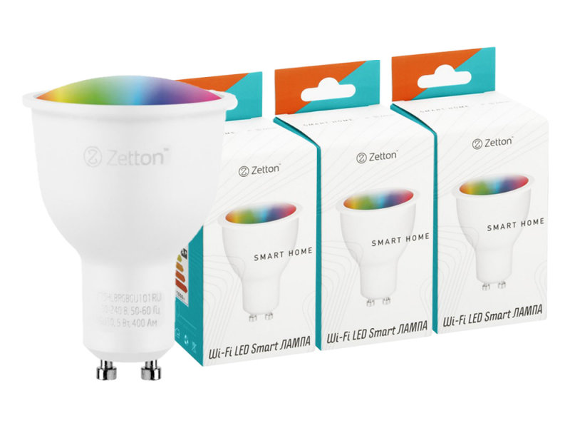 Лампочка Zetton Trio LED RGBW Smart Wi-Fi Bulb GU10 5W 3шт 0L-00050289