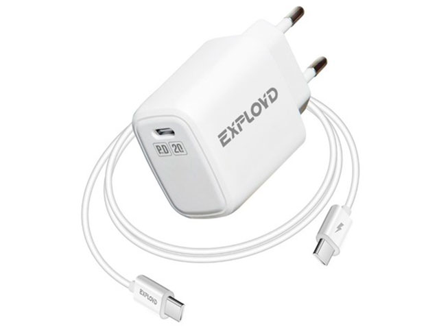

Зарядное устройство Exployd Type-C - Type-C PD 3A 20W White EX-Z-1374, EX-Z-1374