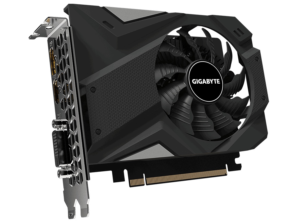 фото Видеокарта gigabyte geforce gtx 1650 d6 4g 1590mhz pci-e 3.0 4096mb 12000mhz 128 bit dvi-d hdmi dp gv-n1656d6-4gd