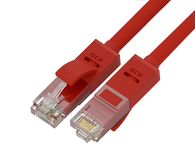 фото Сетевой кабель gcr utp 24awg cat.5e rj45 t568b 7.5m red gcr-lnc04-7.5m