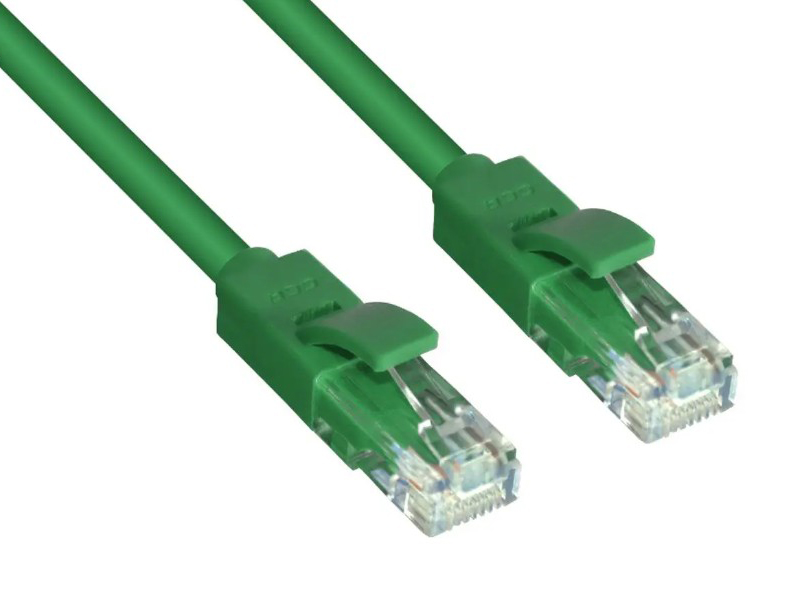 фото Сетевой кабель gcr utp 24awg cat.5e rj45 t568b 20.0m green gcr-lnc05-20.0m