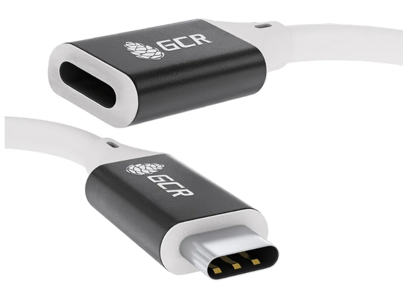 фото Аксессуар gcr usb type-c - usb type-c 0.5m black-white gcr-53732