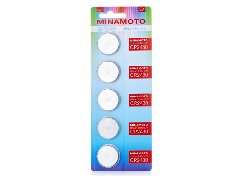 батарейка minamoto литий cr2430 5 card 82430 Батарейка CR2430 - Minamoto CR2430/5BL (5 штук)