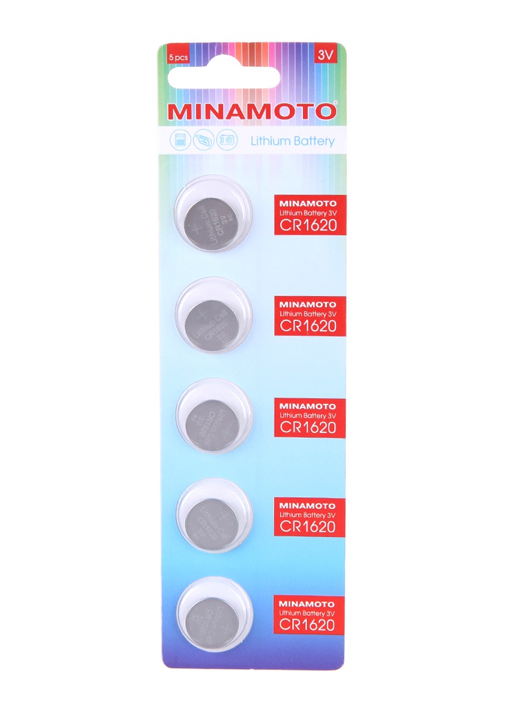 Батарейка CR1620 - Minamoto CR1620/5BL (5 штук) батарейка minamoto