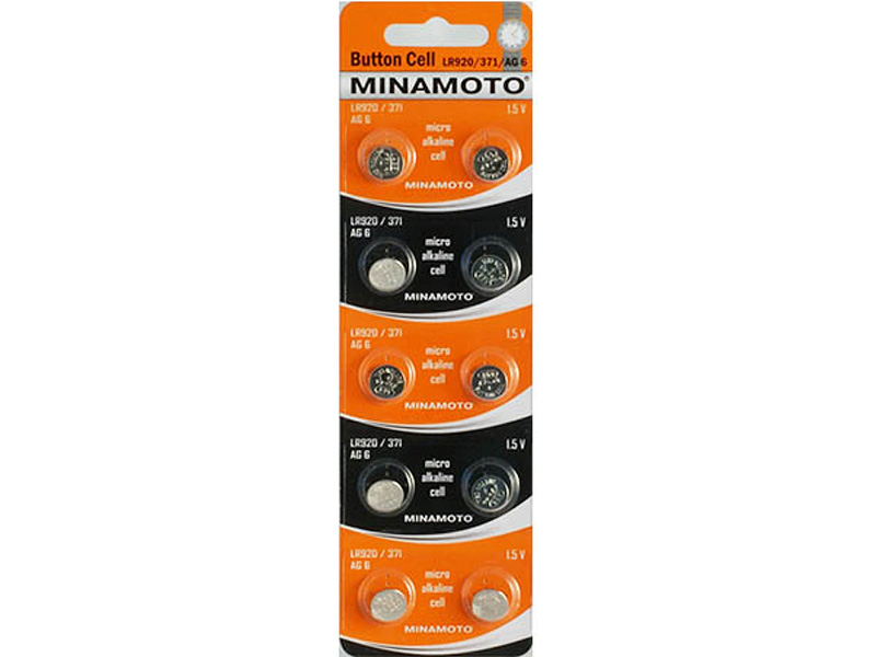 Батарейка LR920 - Minamoto AG6 LR920/10BL (10 штук) батарейка lr41 minamoto ag3 lr41 10bl 10 штук