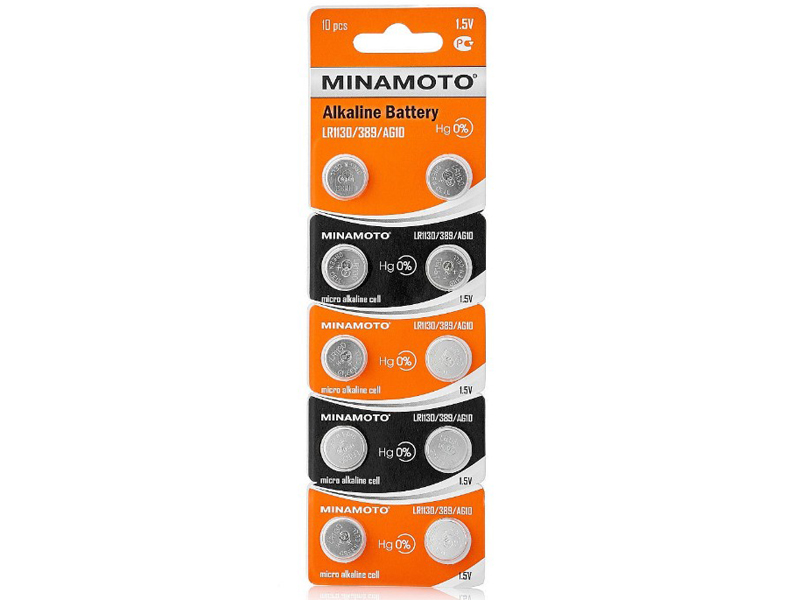Батарейка LR1130 - Minamoto AG10 LR1130/10BL (10 штук) maxell alkaline battery lr1130