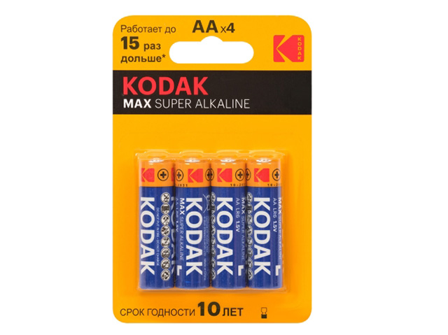 

Батарейка AA - Kodak LR6/4BL Max Super Alkaline (4 штуки), KD LR6/4BL MAX